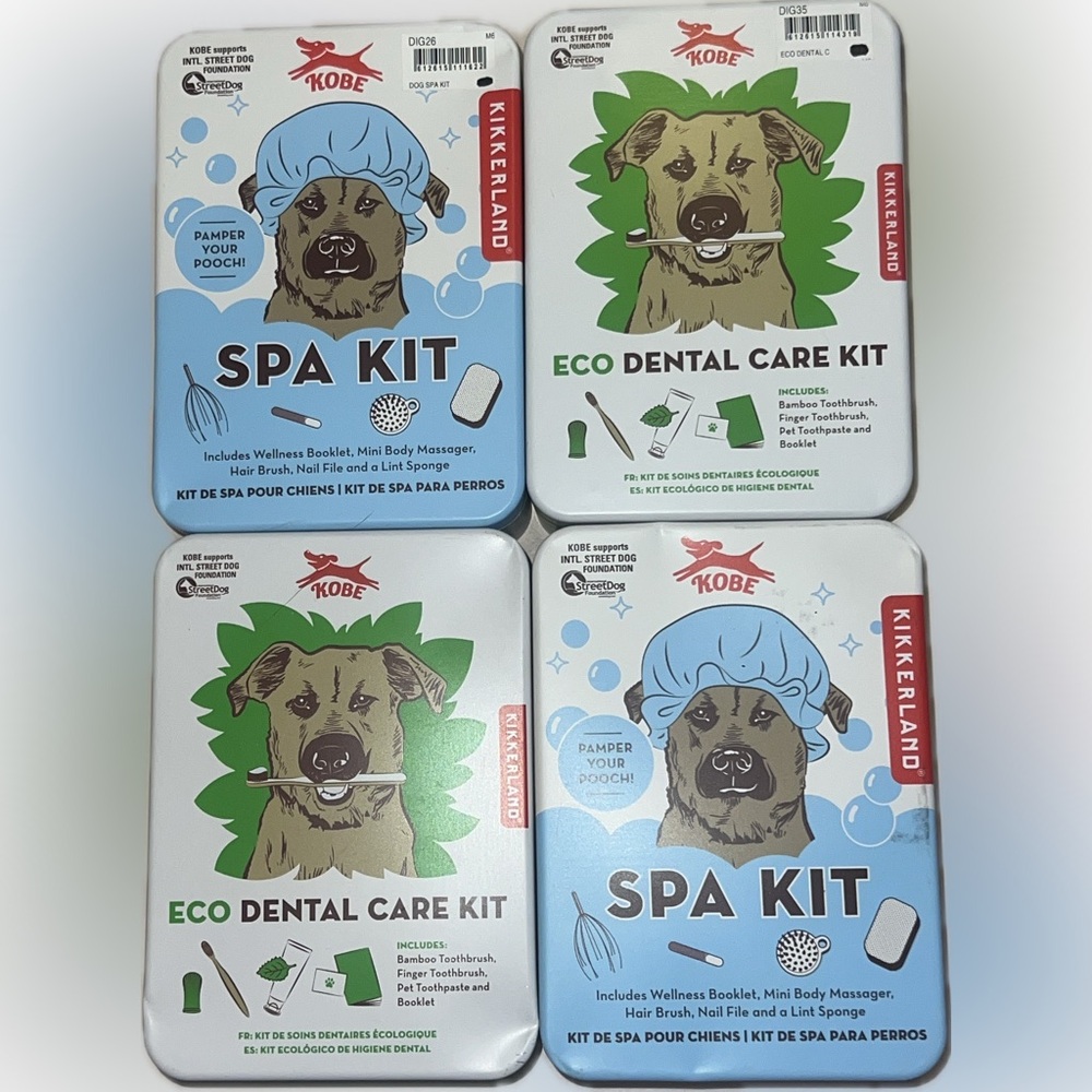 Kikkerland Kobe Dog Spa Kit & ECO DENTAL CARE KIT - NIB